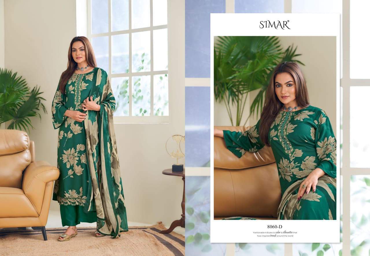 Heeriya By Glossy Embroidery Printed Pashmina Dress Material Wholesalers In Delhi	